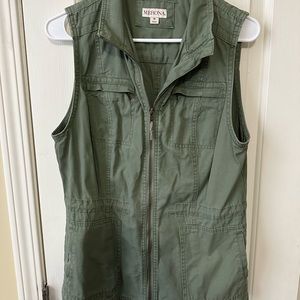 Olive green utility vest